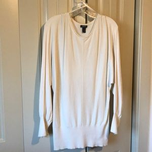 Kenneth Cole Reaction cream/off white dolman sleeve silk angora blend sw…